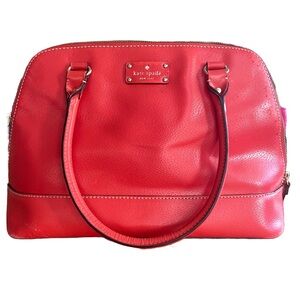 Pre-owned Kate Spade Wellesley Rachelle Red Leather Satchel Shoulder Bag